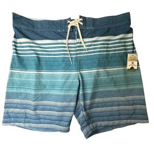 Ocean Coast Swim‎ Trunks Board Shorts Big Tall Men's 42 Inch Blue Striped NWT